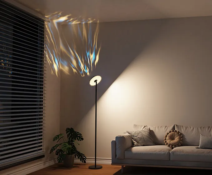 Uplighter Ripple Projection Floor Lamp
